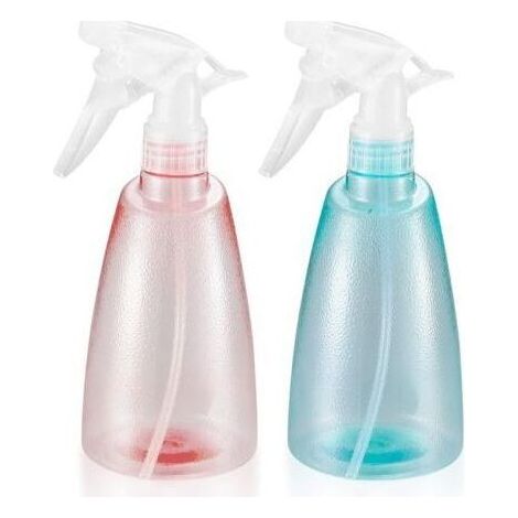 Lot de 2 flacons pulvérisateurs de 500 ml - En plastique - Vaporisateur Mister - Pour le nettoyage de la maison, le jardin, la coiffure, les plantes, les fleurs - Rose/vert (1/4)