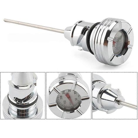 Jauge d'huile moteur pour moto Harley Softail Slim FLDE Breakout Sport Glide 2018-2024 (argent)
