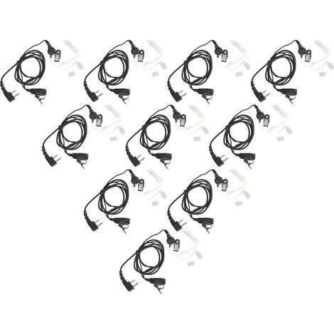 vhbw 10x Headset earpiece compatible with Alan Midland M24, LXT-435, M99, M48, LXT-410, Ocean Radio Walkie Talkie, Transparent acoustic tube
