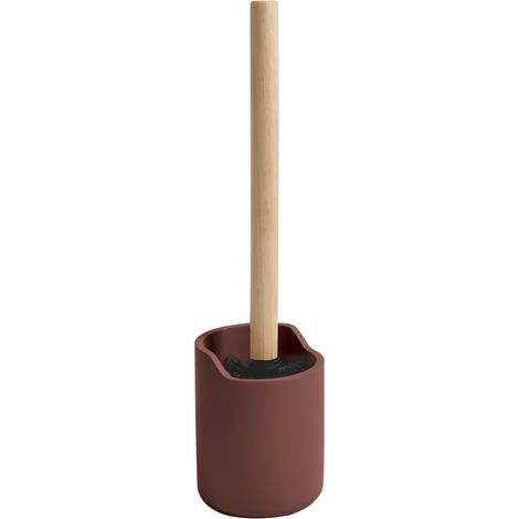 Brosse wc avec support Polyrésine & bois SYBELLA berry Spirella