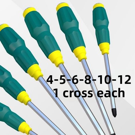 Tournevis à corps creux industriel, frappable, magnétique, long, cruciforme, tailles 4-12 pouces, outils de réparation (1/5)