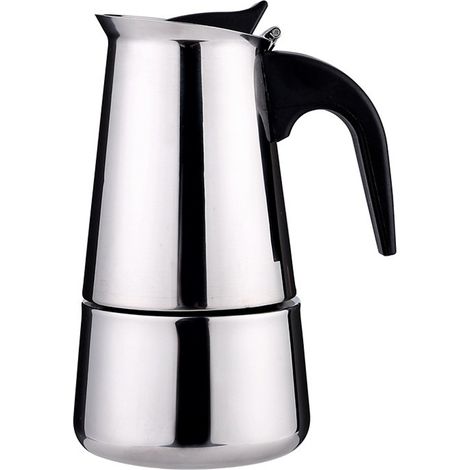 1 Cafetière italienne, acier inoxydable, poignée ergonomique, pour gaz et électrique (1/5)