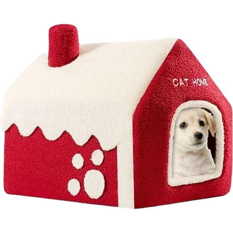 Maison pour Chien Lit Neige Nid Doux d'hiver pour Animaux de Compagnie (1/5)