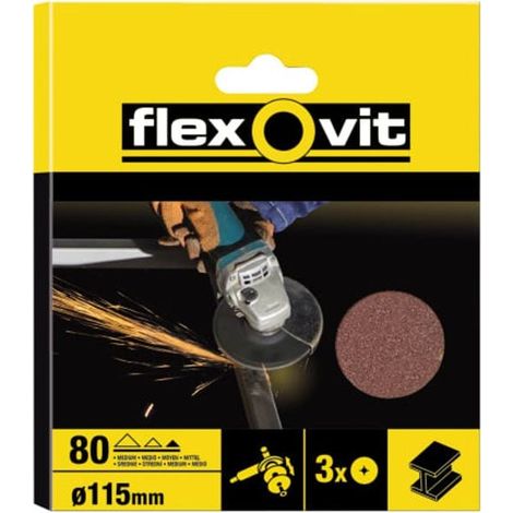Aluminium Oxide Fibre Discs 115mm Medium 50G (Pack 3) FLV27534