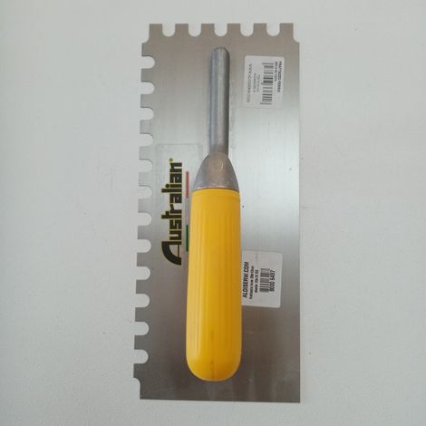 Australian 28x12cm dente 10x10mm sinistro frattone frattazzo dentato in ferro per colla (1/4)