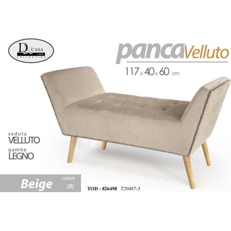 Beige Bank Nachttisch 117 x 40 x 60 cm H