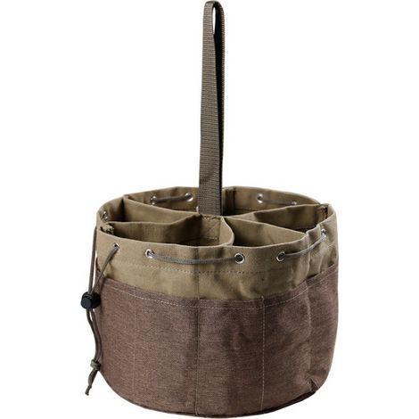Banc de pêche de jardinage pliant, sac à outils de jardin seau, rond kaki-Ensoleillé (1/3)