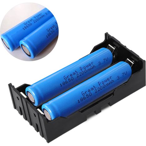 Boîte de rangement pour 6 batteries 3,7 V 18650 (2 emplacements chacun) (1/5)