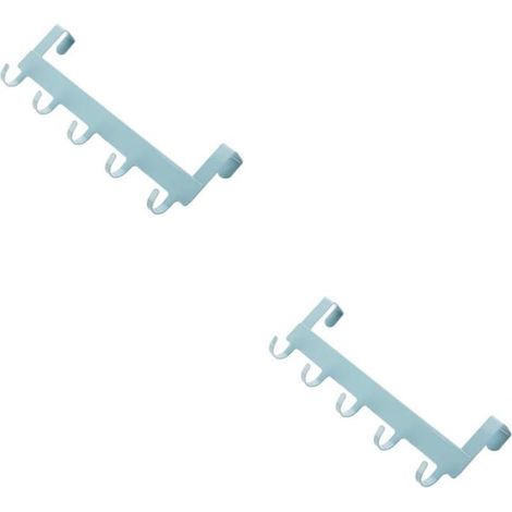 Lot de 2 crochets porte-manteaux à suspendre avec 5 crochets en métal, pour vêtements et serviettes (1/5)