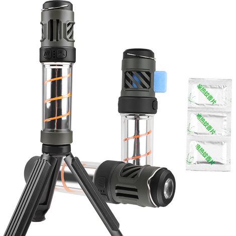 Ortviai Lampe LED multifonctionnelle anti-moustiques pour camping et extérieur avec trépied – 200-300 lm, batterie intégrée 3000 mAh (1/4)
