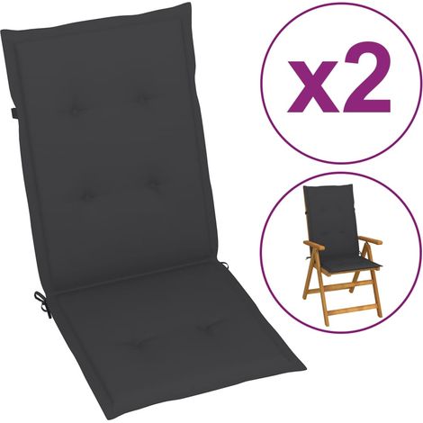 vidaXL Cuscini per Sedie 2 pz Antracite 120x50x2 cm in Tessuto