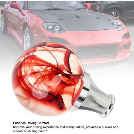 Pomello del cambio JDM con 3 adattatori, leva rossa per trasmissione automatica o manuale (1/5)