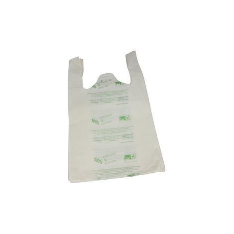 Sac bretelle biodegradable blanc 50 microns carton de 2000