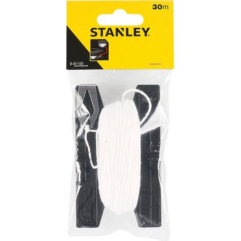 Stanley – Cordeau traceur polyester 30 m – Ligne de précision 9 m – Corps ABS antichocs – Manivelle ergonomique soft grip