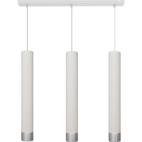 Helam TUBA Plafonnier Suspendu Straight Bar Blanc, Chrome 60cm