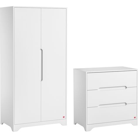 Armadio 2 ante 3 cassetti Ova bianco 89,5cm