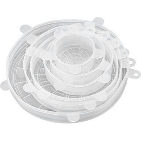 6 Couvercles Silicone Étanches Résistants à la Chaleur, Ronds Réutilisables pour Réfrigérateur et Micro-ondes, Protection Alimentaire, Lot de 6 (1/3)