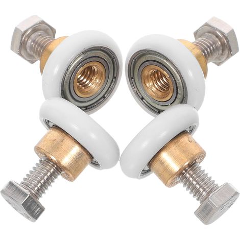 CCYKXALot de 4 Roulettes pour Porte de Bain Coulissante, Diamètre 20mm, Nylon et Métal, Mouvement Silencieux, Salle de Bain (1/5)