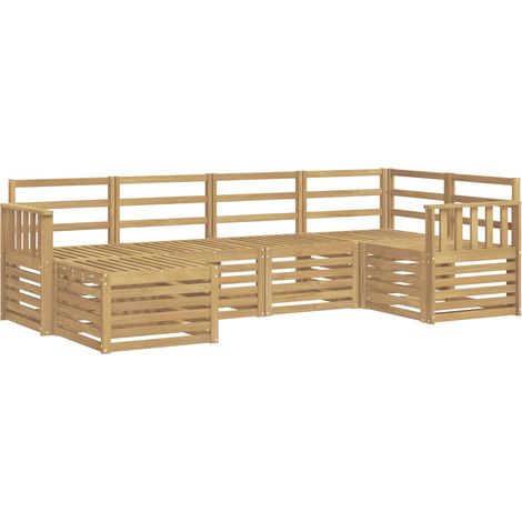 Ensemble de canapés d'extérieur 6 pc Blanc Polyester vidaXL
