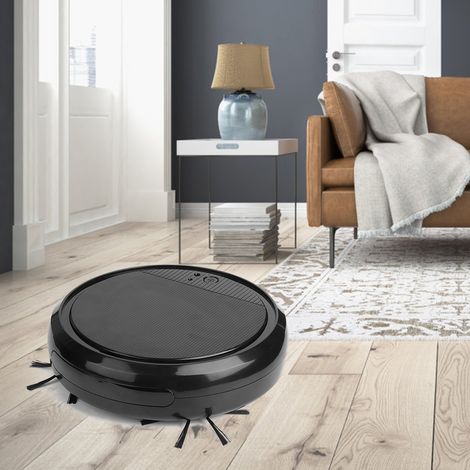 Aspirateur robot intelligent multifonctionnel, aspirateur 4 en 1 avec stérilisation UV, balayage, aspiration, lavage et dépoussiérage, noir. (1/5)