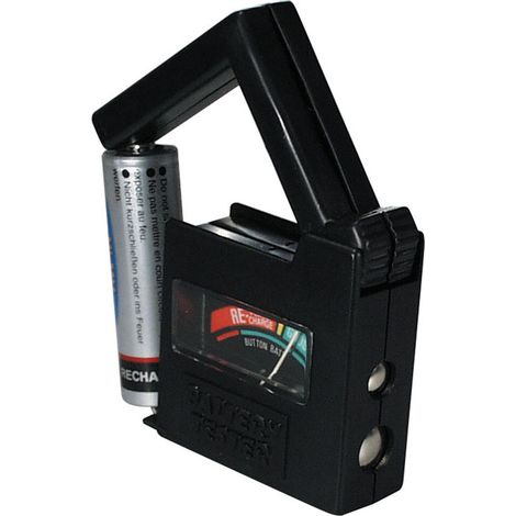 Batteria tester (aa)mignon-, (aaa)micro-, (c)baby-, (d)mono-, bottone- e celle a 9 v. (1/2)