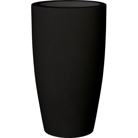 Jardinière ronde en polyéthylène 90 cm – Résistante aux UV – Volume 15,8 litres – Pour plantes et fleurs d'intérieur et d'extérieur – Noir – New Garden