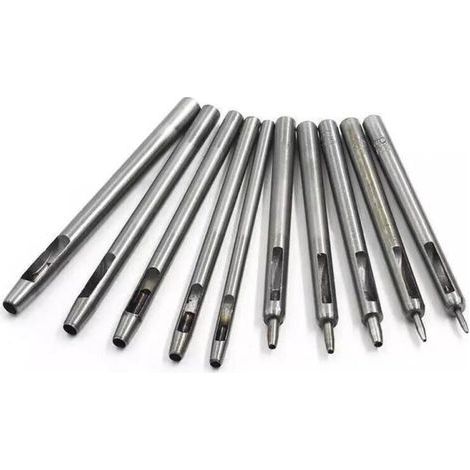 BUNTHAUS Emporte Pièce cuir, Creux Poinçon en Cuir, Poinçon Creux en Acier Rond Set Outils de Perforation de Trou Creux de Cuir (1/5)
