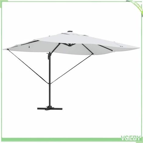 Parasol déporté - FAFEICY - Roma - Sable - 352x251x265 cm - Éclairage LED solaire/piles (1/5)