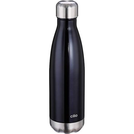 Borraccia termica Cilio, in metallo, nera, 500 ml (1/2)
