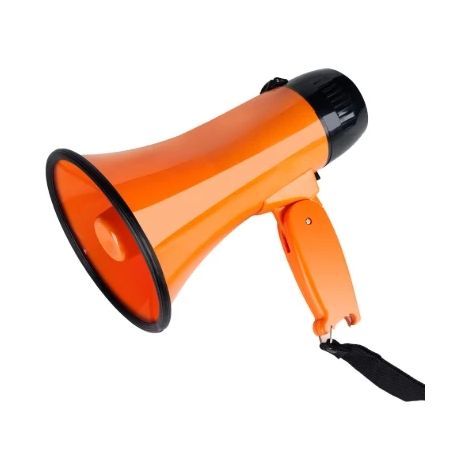 Mégaphone portatif (orange) 25 W, petit mégaphone en plastique, léger et portable (1/5)
