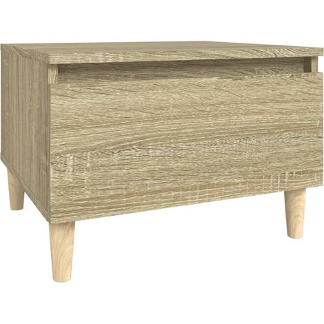 Table d'appoint table basse avec tiroir 50 x 46 x 35 cm en bois d'ingénierie couleur chêne DEC032420