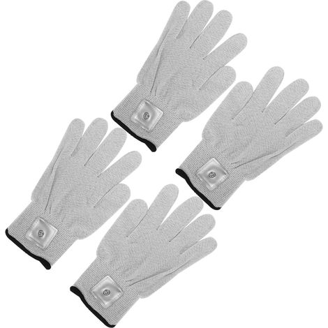 2 paires de gants électrodes pour appareil d'électrothérapie TENS, résistants à l'usure. (1/5)
