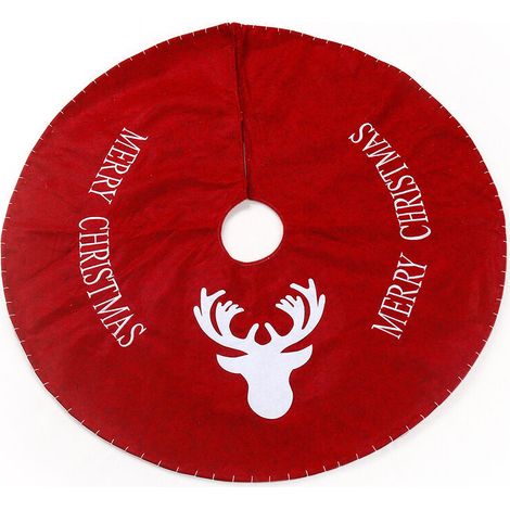 Aiperq Christmas Tree Skirt, 35 Inch Crimson Elk Skirt Cover, Non-woven Christmas Tree Mat, Suitable for Christmas Party Winter Holiday New Year Decoration (1/5)