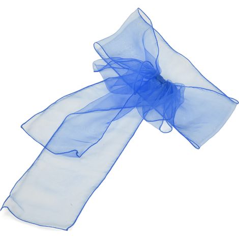 10 Pièces de Nœuds pour Chaises en Organza, Sash de Décoration Élégant pour Mariage et Événements - Bleu Royal (1/5)