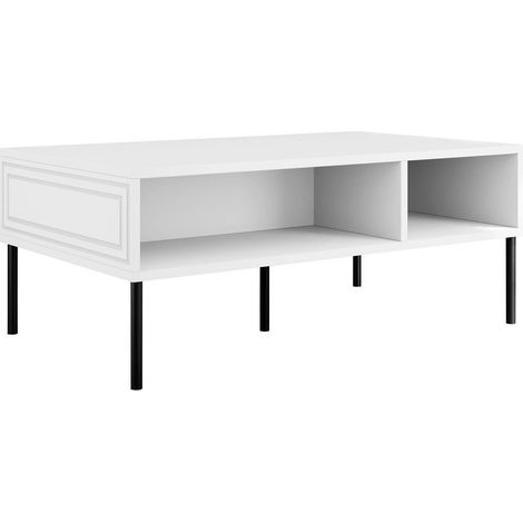 Mesa de centro Celra, Blanco, 40x60x110cm, Diámetro: 0, MDF, Angular