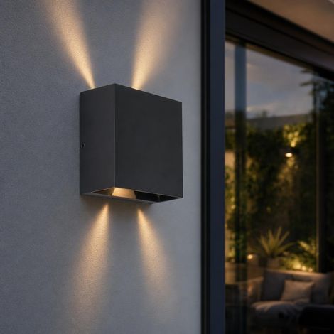 Applique esterno Lutec Gemini Beams nero LED 10W 3000K (1/5)