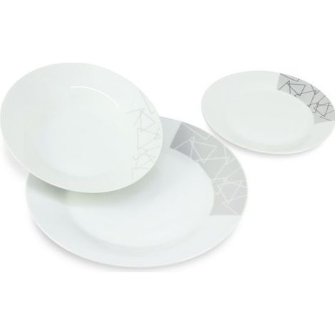 Servicio de platos de porcelana gris Pz 18 Xtra
