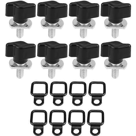 Jeu de 8 vis moletées à démontage rapide pour toit rigide avec écrous pour Jeep Wrangler YJ TJ JK JKU 1995 à 2016 (1/5)