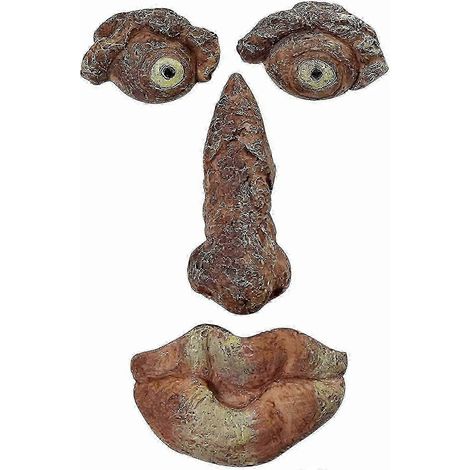 Visage d'arbre de jardin, Décoration visage de vieil homme sur un arbre, Visages d'arbres en résine à câliner fantaisistes (1/5)