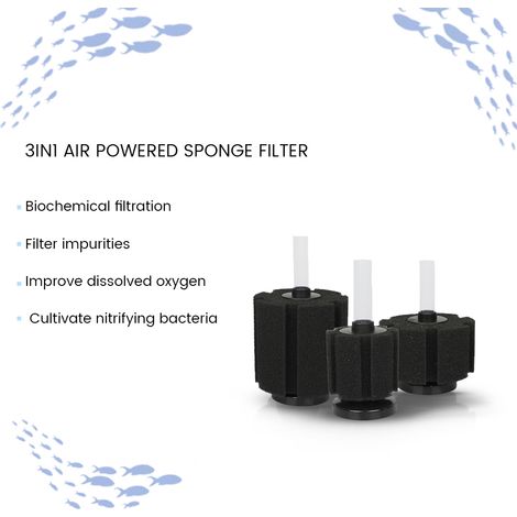 Filtre d'aquarium éponge à Air, Filtration biochimique Ultra silencieuse, aération, culture de nitrobactéries (1/5)