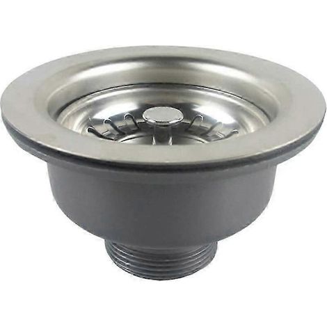 Bonde d'évier sans trop-plein, panier en acier inoxydable 110 mm (1"), acier inoxydable + ABS + panier (1/5)