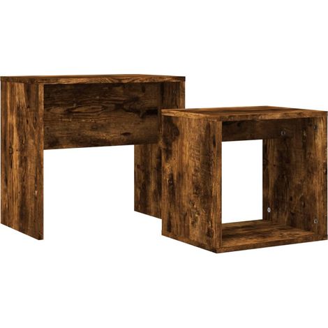 Maison Exclusive - Mesas de centro apilables 2 pzas madera ingeni