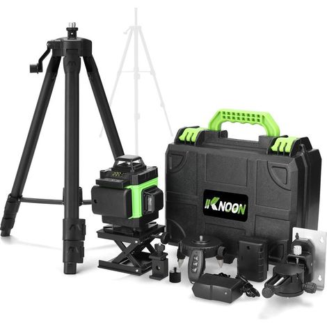Ensemble de niveaux multifonctionnel à 16 lignes, niveau laser à ligne verte, nivellement automatique à 3°, luminosité laser réglable, deux batteries et une charge,220 V (1/5)