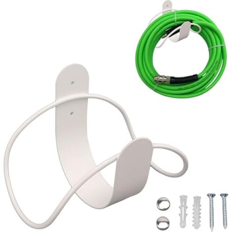 Support mural pour tuyau d'arrosage, en acier inoxydable, couleur Branco, capacité pour tuyau de 30 m, charge maximale 5 kg, dimensions : 21,5 x 13,5 x 4,5 cm (1/5)