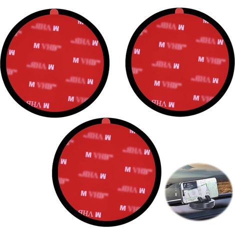 Stück selbstklebende Montageplatten für Armaturenbretter, 80 mm Klebepads, doppelseitige Saugnapf-Montageplatten, Autozubehör für Handyhalterungen, GPS-Geräte und Dashcams (1/5)