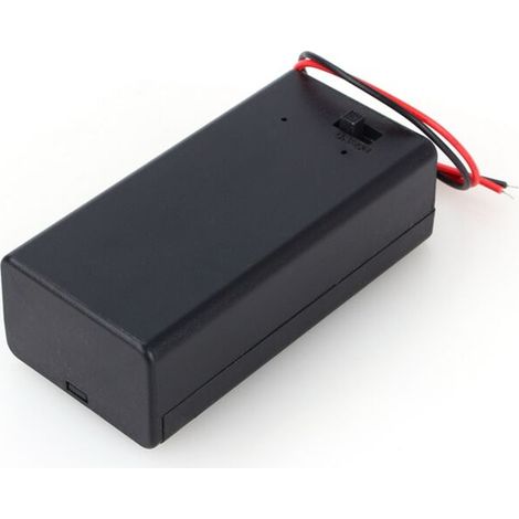 Boîtier de pile 9V avec interrupteur ON/OFF, fil et couvercle - Support durable pour batterie PP3 (1/5)
