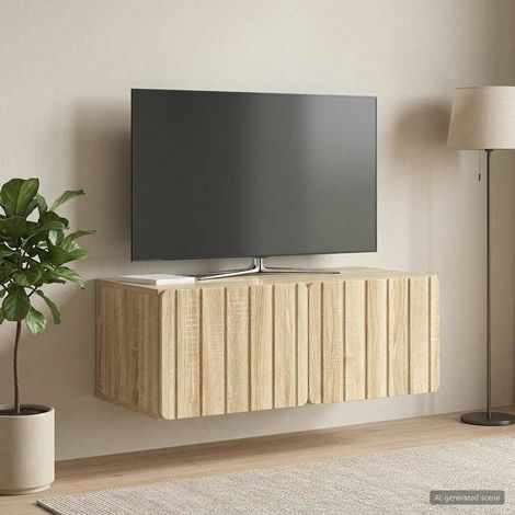 Wandmontierter TV-Schrank 78,5 x 41 x 30 cm Sonoma-Eiche (1/5)