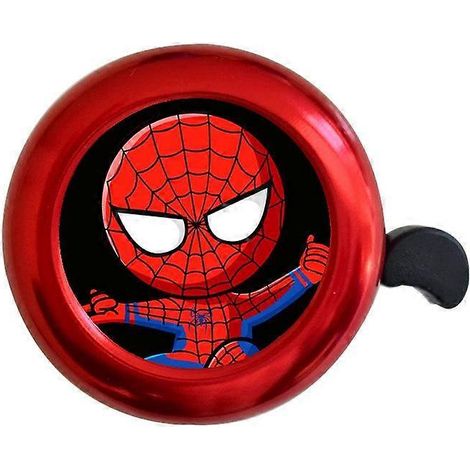 Sonnette de vélo en aluminium, accessoires de vélo, son clair et puissant - Sonnette rouge Spiderman (deux)
