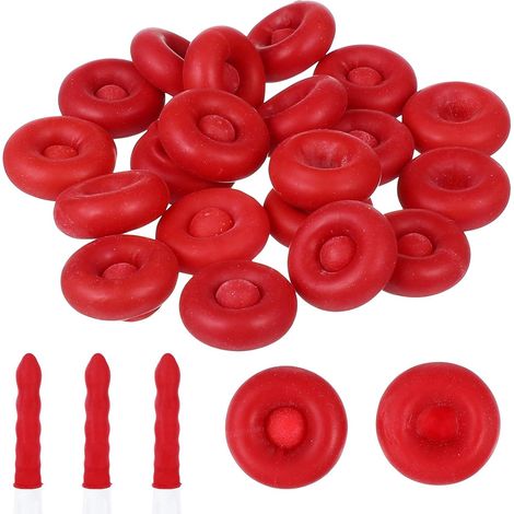 Bouchons D'étanchéité Lot de 20 Protecteurs Flexibles et Résistants en Latex Rouge Accessoires Pratiques pour Calfeutrage pour Atelier et Boîte à Outils (1/5)