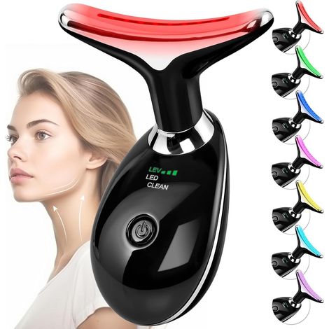 Appareil massage visage EMS 3 modes 45° lifting V anti-rides, noir (1/5)
